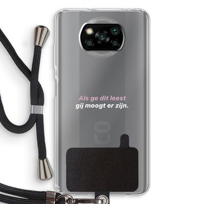 gij moogt er zijn: Xiaomi Poco X3 NFC Transparant Hoesje met koord