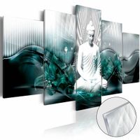 Afbeelding op acrylglas - Azure Meditatie , Boeddha, Blauw,   5luik - thumbnail