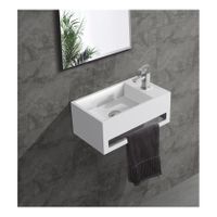 SaniClear Bali fontein rechts 36x22 cm solid surface wit mat - thumbnail