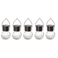 5x Solar party verlichting hanger voor buiten 13 cm