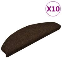 VidaXL Trapmatten zelfklevend 10 stuks 65x21x4 cm bruin halfrond groot