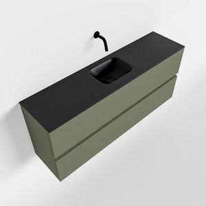 MONDIAZ ADA 120cm toiletmeubel army. LEX wastafel urban midden zonder kraangat