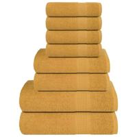 8-delige Handdoekenset 360 g/m 100% katoen goudkleurig