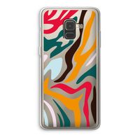 Colored Zebra: Samsung Galaxy A8 (2018) Transparant Hoesje