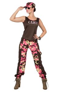 Soldaat Camouflage Kostuum Vrouw Roze