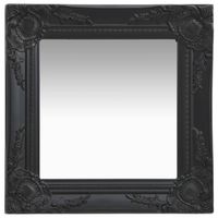 vidaXL Wandspiegel barok stijl 40x40 cm zwart - thumbnail