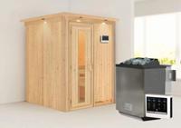 Karibu | Norin Sauna met Dakkraag | Energiesparende Deur | Biokachel 9 kW Externe Bediening Karibu | Norin Sauna met Dakkraag | Energiesparende Deur | Biokachel 9 kW Externe Bediening