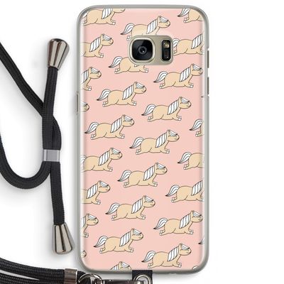Ponys: Samsung Galaxy S7 Edge Transparant Hoesje met koord