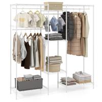 Kledingkast Met Verstelbare Hangruimte Voorzien Van 7 Verstelbare Metalen Planken En 4 Hangstangen