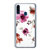 Geschilderde bloemen: Samsung Galaxy A20s Transparant Hoesje