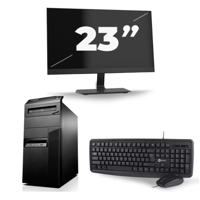 Lenovo ThinkCentre M83 Tower - Intel Core i5-4e Generatie - 8GB RAM - 256GB SSD - Windows 10 + 1x 23 inch Monitor