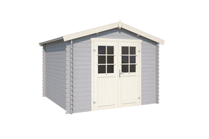 Outdoor life blokhut Norah platinum grey-wit, 275 x 230 cm