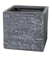 Bloempot Pot kubus Utah b27h28 grafiet Fiberclay clayfibre MCollections - Mcollections