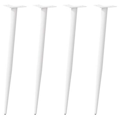 Console tafelpoten conische vorm 4 st 72-73 cm staal wit