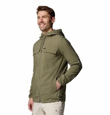 Columbia Skien Valley™ Hooded LS Shirt Heren Stone Green XL