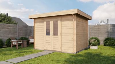 Lugarde Select Blokhut Wassenaar 300x250cm - Onbehandeld- Plat dak- - Lugarde Select