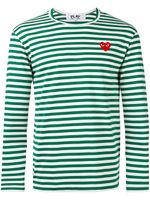 Comme Des Garçons Play t-shirt rayé à manches longues - Vert