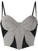 Fleur Du Mal bustier à motif pied-de-poule - Noir