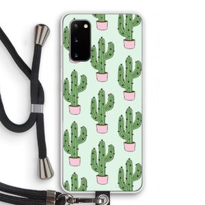 Cactus Lover: Samsung Galaxy S20 Transparant Hoesje met koord