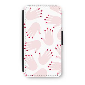 Hands pink: iPhone XS Flip Hoesje