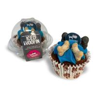 THE BARKING BAKERY CAROB WOOFIN MET BLAUW GLAZUUR