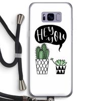 Hey you cactus: Samsung Galaxy S8 Transparant Hoesje met koord