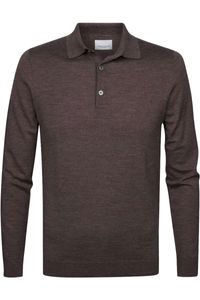 Profuomo Slim Fit Polo shirt taupe, Effen