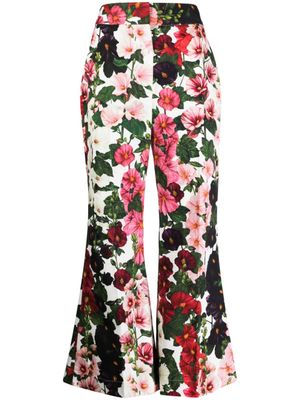 Oscar de la Renta pantalon court Hollyhock à coupe évasée - Multicolore