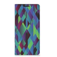 Motorola Edge 20 Pro Stand Case Abstract Green Blue