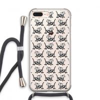 Zwarte poes: iPhone 7 PLUS Transparant Hoesje met koord