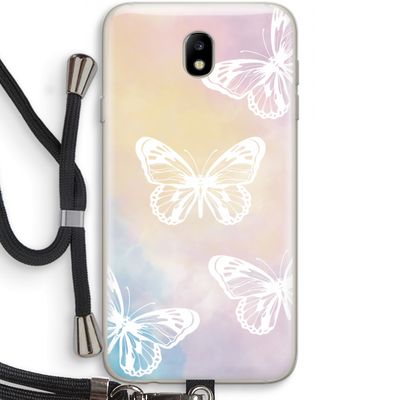 White butterfly: Samsung Galaxy J7 (2017) Transparant Hoesje met koord