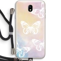 White butterfly: Samsung Galaxy J7 (2017) Transparant Hoesje met koord