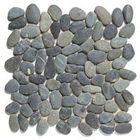 The Mosaic Factory Natural Stone riviersteen mozaïek tegels 31x30 donkergrijs - thumbnail