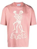 Etudes t-shirt en coton biologique à logo - Rose