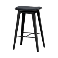 Nordic Bar Stool - Black Stained Oak with stitches