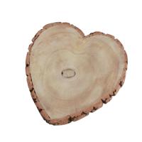 Chaks Kaarsenbord/decoratie dienblad - houten boomschijf - 23 x 3 cm - hartvormig