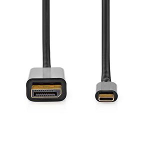 Nedis USB-C Adapter | USB-C Male | DisplayPort Male | 2 m | Verguld | 1 stuks - CCGB64352BK20 CCGB64352BK20