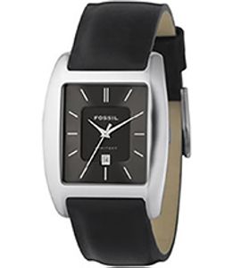 Horlogeband Fossil FS3042 Leder Zwart 22mm