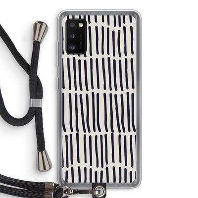 Moroccan stripes: Samsung Galaxy A41 Transparant Hoesje met koord