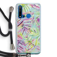 Tropical Palms Blue: Huawei P20 Lite (2019) Transparant Hoesje met koord