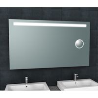Badkamerspiegel BWS Mire Rechthoek Inclusief LED Verlichting + Scheerspiegel 140 cm - thumbnail