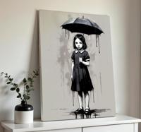Paraplu meisje Canvas schilderij kunst