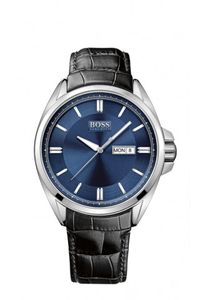 Hugo Boss horlogeband HB-188-1-14-2543 / HB659302482 Leder Zwart 22mm + zwart stiksel