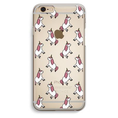 Eenhoorns overal: iPhone 6 / 6S Transparant Hoesje