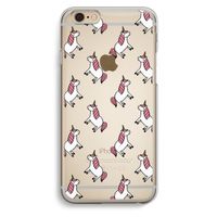 Eenhoorns overal: iPhone 6 / 6S Transparant Hoesje