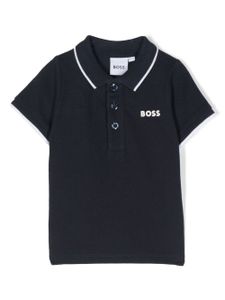 BOSS Kidswear polo à logo imprimé - Bleu