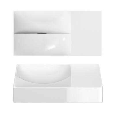 Clou Vale fonteinen keramiek fontein 38x19x7cm zonder kraangat rechts Wit glanzend CL/03.03161.R