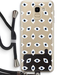 Eyes pattern: Samsung Galaxy J6 (2018) Transparant Hoesje met koord