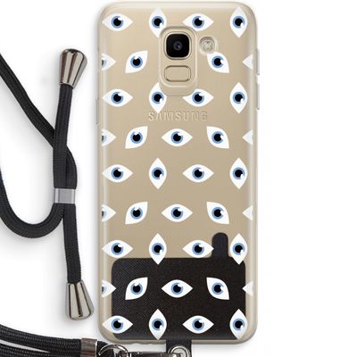Eyes pattern: Samsung Galaxy J6 (2018) Transparant Hoesje met koord