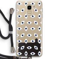 Eyes pattern: Samsung Galaxy J6 (2018) Transparant Hoesje met koord